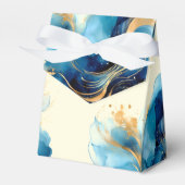 Ballotins Mariage d'aquarelle bleu et or Abstrait (Verso)