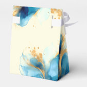 Ballotins Mariage d'aquarelle bleu et or Abstrait (Arrière)