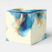 Ballotins Mariage d'aquarelle bleu et or Abstrait (Verso)