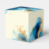 Ballotins Mariage d'aquarelle bleu et or Abstrait (Arrière)