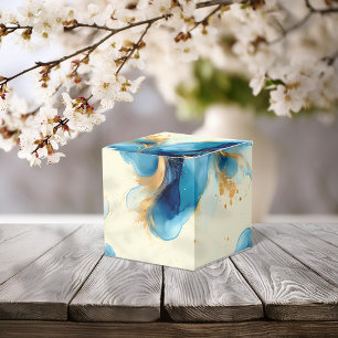 Ballotins Mariage d'aquarelle bleu et or Abstrait
