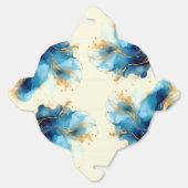 Ballotins Mariage d'aquarelle bleu et or Abstrait (Déplié)