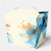 Ballotins Mariage d'aquarelle bleu et or Abstrait (Verso)