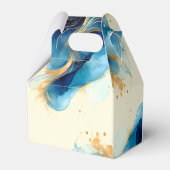 Ballotins Mariage d'aquarelle bleu et or Abstrait (Arrière)