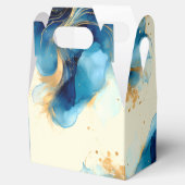 Ballotins Mariage d'aquarelle bleu et or Abstrait (Ouvert)