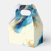 Ballotins Mariage d'aquarelle bleu et or Abstrait (Verso)