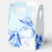 Ballotins Mariage d'aquarelle de paon bleu royal (Ouvert)