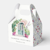 Ballotins Mariage d'aquarelle de porte marocaine tropicale (Arrière)