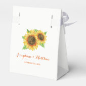 Ballotins Mariage d'aquarelle de tournesol (Arrière)