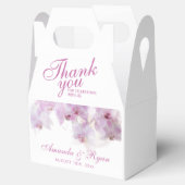 Ballotins Mariage d'aquarelle d'orchidée rose pâle Merci (Ouvert)