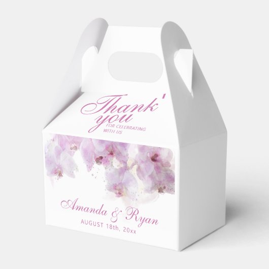 Ballotins Mariage d'aquarelle d'orchidée rose pâle Merci (Verso)