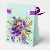 Ballotins Mariage d'aquarelle violet et turquoise (Arrière)