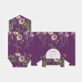 Ballotins Mariage d'arc doré fleuri violet (Déplié)