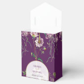 Ballotins Mariage d'arc doré fleuri violet (Ouvert)