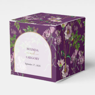 Ballotins Mariage d'arc doré fleuri violet