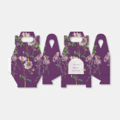 Ballotins Mariage d'arc doré fleuri violet (Déplié)