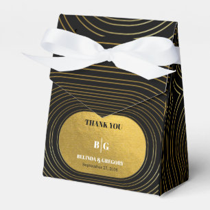 Ballotins Mariage d'arc minimaliste moderne noir & or