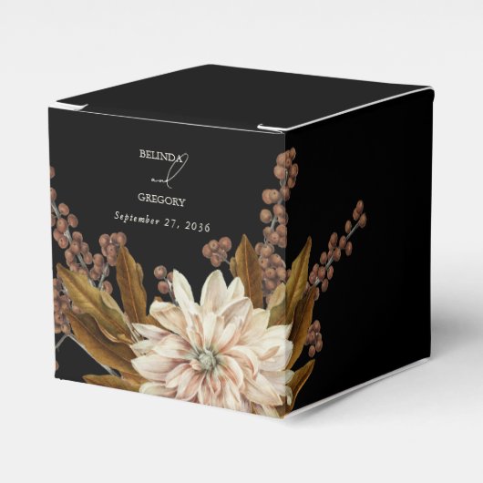 Ballotins Mariage de automne d'aquarelle noire florale d'aut (Verso)