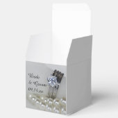 Ballotins Mariage de bagues de diamant et de perles blanches (Ouvert)