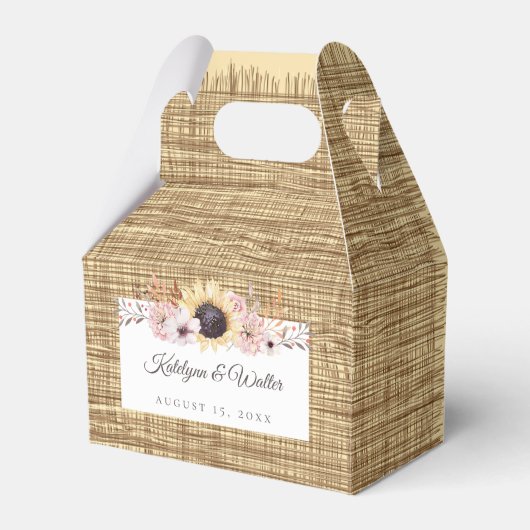 Ballotins Mariage de bouquet de tournesol Burlap rustique (Verso)