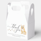 Ballotins Mariage de chiot Corgi Calligraphie Merci (Ouvert)