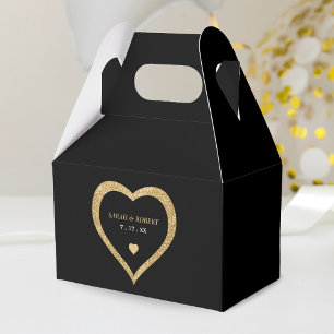 Ballotins Mariage de coeur de Parties scintillant Black & Go