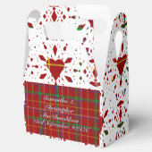 Ballotins Mariage de coeur en dentelle blanche écossaise rou (Ouvert)