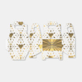 Ballotins Mariage de coeur en dentelle or et blanc (Déplié)