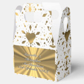 Ballotins Mariage de coeur en dentelle or et blanc (Ouvert)