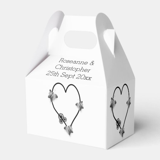 Ballotins Mariage de conception cardiaque du papillon noir e (Arrière)