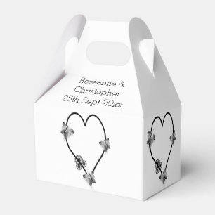 Ballotins Mariage de conception cardiaque du papillon noir e
