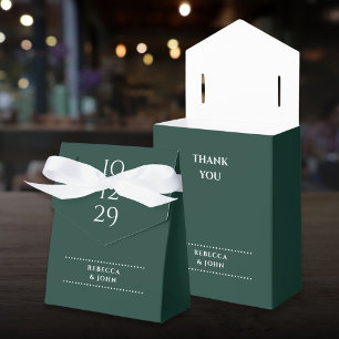 Ballotins Mariage de date spéciale minimaliste Emerald Green