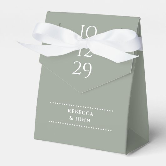 Ballotins Mariage de date spéciale minimaliste Sage Green (Verso)