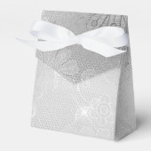 Ballotins Mariage de dentelle fleurie argentée (Verso)