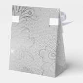 Ballotins Mariage de dentelle fleurie argentée (Arrière)