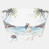 Ballotins Mariage de destination minimaliste sur la plage en (Déplié)