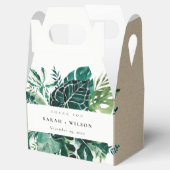 Ballotins Mariage de feuillage vert de Monstera Tropical Mer (Ouvert)