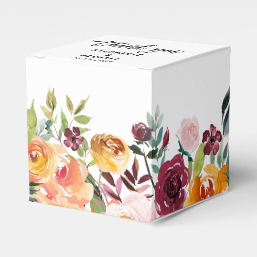 Ballotins Mariage de fleurs florales de Bourgogne d'automne (Verso)