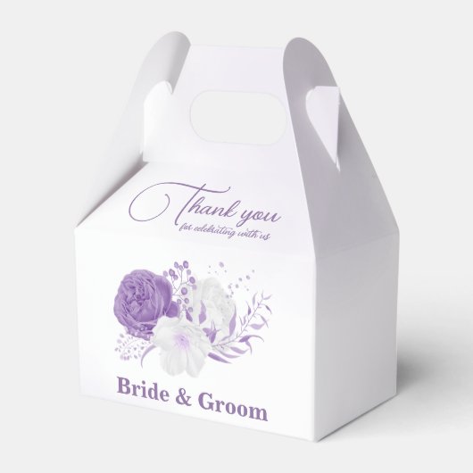 Ballotins Mariage de fleurs violettes romantiques (Verso)