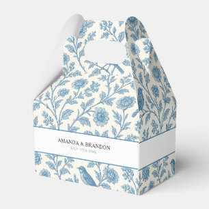 Ballotins Mariage de frontière floral chic bleu Toile de Jou