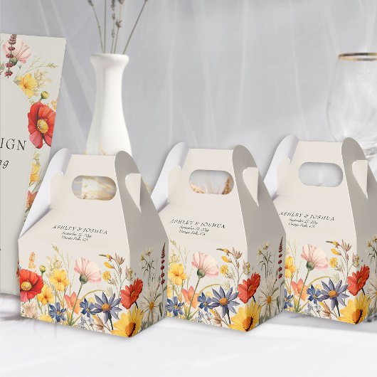 Ballotins Mariage de frontière Floral Fleur sauvage rustique