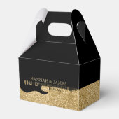 Ballotins Mariage de guitare Parties scintillant noir et or (Arrière)