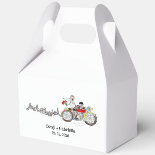 Ballotins Mariage de jeunes mariés à moto