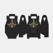 Ballotins Mariage de lustre en or noir (Déplié)