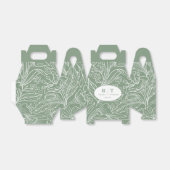 Ballotins Mariage de Merci de Monogramme vert moderne (Déplié)