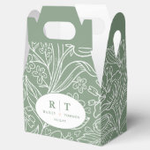 Ballotins Mariage de Merci de Monogramme vert moderne (Ouvert)