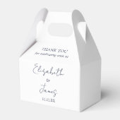 Ballotins Mariage de Merci de script élégant bleu marine (Arrière)