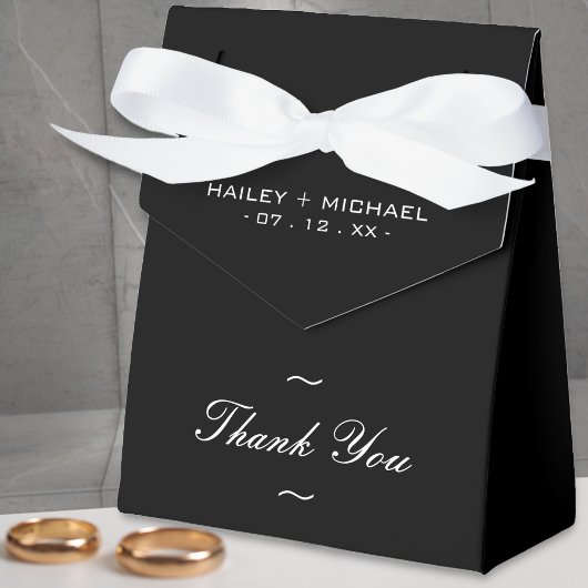 Ballotins Mariage de Merci noir et blanc nouvellement marié