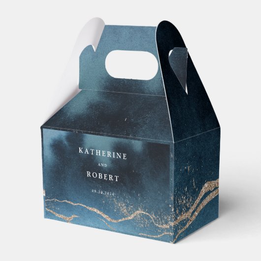 Ballotins Mariage de monogramme de paysage de la nuit bleue (Verso)