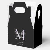Ballotins Mariage de monogramme élégant noir (Ouvert)